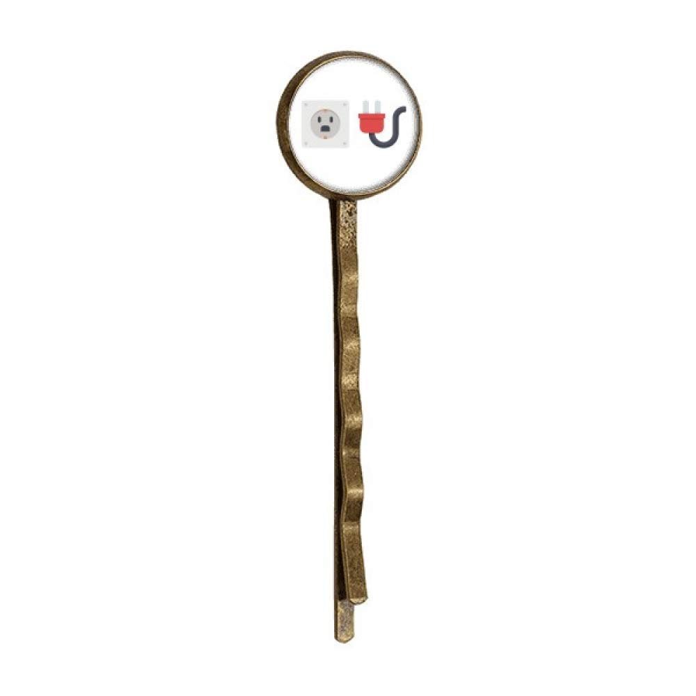 Plug Socket Circuit Diagram Pattern Retro Metal Hair Bobby Pin Headwear