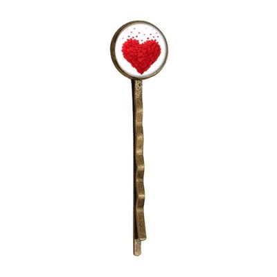 Shaped Red Hearts Valentine's Day Retro Metal Hair Bobby Pin Headwear