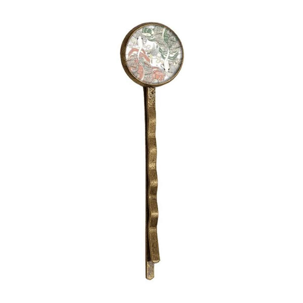 Red Green Carp Art Deco Gift Fashion Retro Metal Hair Bobby Pin Headwear