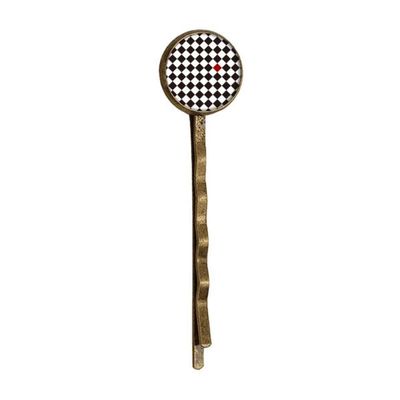 Rhombus Line Art Grain Illustration Pattern Retro Metal Hair Bobby Pin Headwear