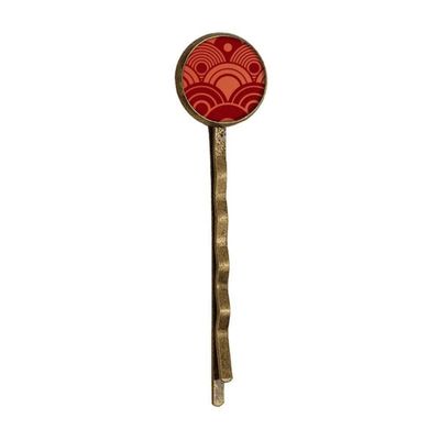Water Wave Pattern Chinese Japanese Style Asia Retro Metal Hair Bobby Pin Headwear