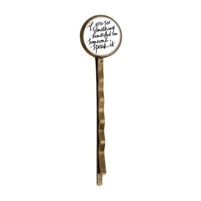 Something Beautiful in Someone Quote Retro Metal Hair Bobby Pin Headwear
