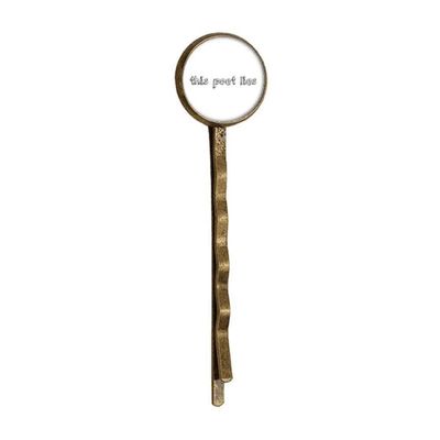 Famous Poetry Quote This Poet Lies Retro Metal Hair Bobby Pin Headwear