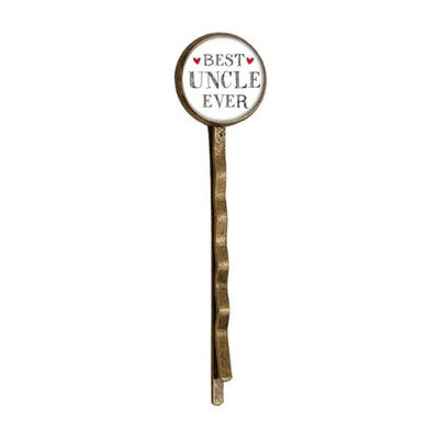 Best uncle ever Quote Heart Retro Metal Hair Bobby Pin Headwear