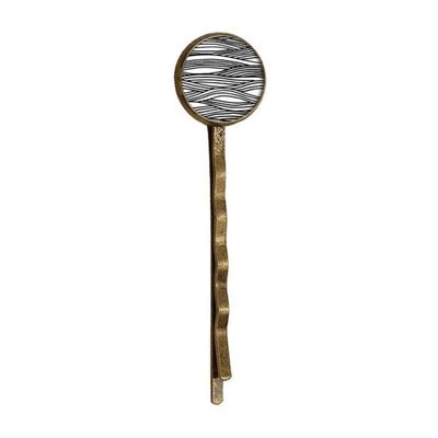 Woodcut Painting Line Wave Texture Retro Metal Hair Bobby Pin Headwear