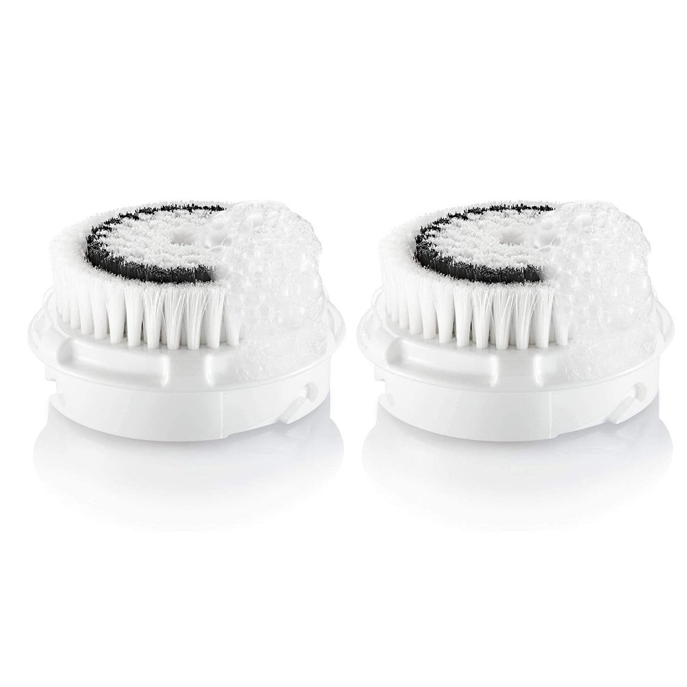 Facial Cleansing Brush Head Replacement, Facial Cleanse Brush Head, Normal Sensitive Facial Brush Heads, for Acne Prone, Clogged, Enlarged Pore, Deep Pore Sensitive Skins (White/2Pack)