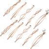 10 Pieces Geometric Metal Hair Clips and Barrettes for Women Girls - Hair Styling Accessories, Minimalist Wedding Headwear (Rose Gold) view 1