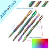 AAProTools Cuticle Pusher Remover with Nipper Rainbow Stainless Steel Manicure Nail Art Tool Set view 3