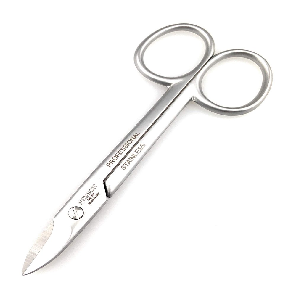 Henbor Heavy Duty Professional Stainless Steel Toenail Scissors Pedicure nail cutters - Premium Quality Stainless Steel Pedicure Scissors for thick and hard nails, Handcrafted in Premana Italy