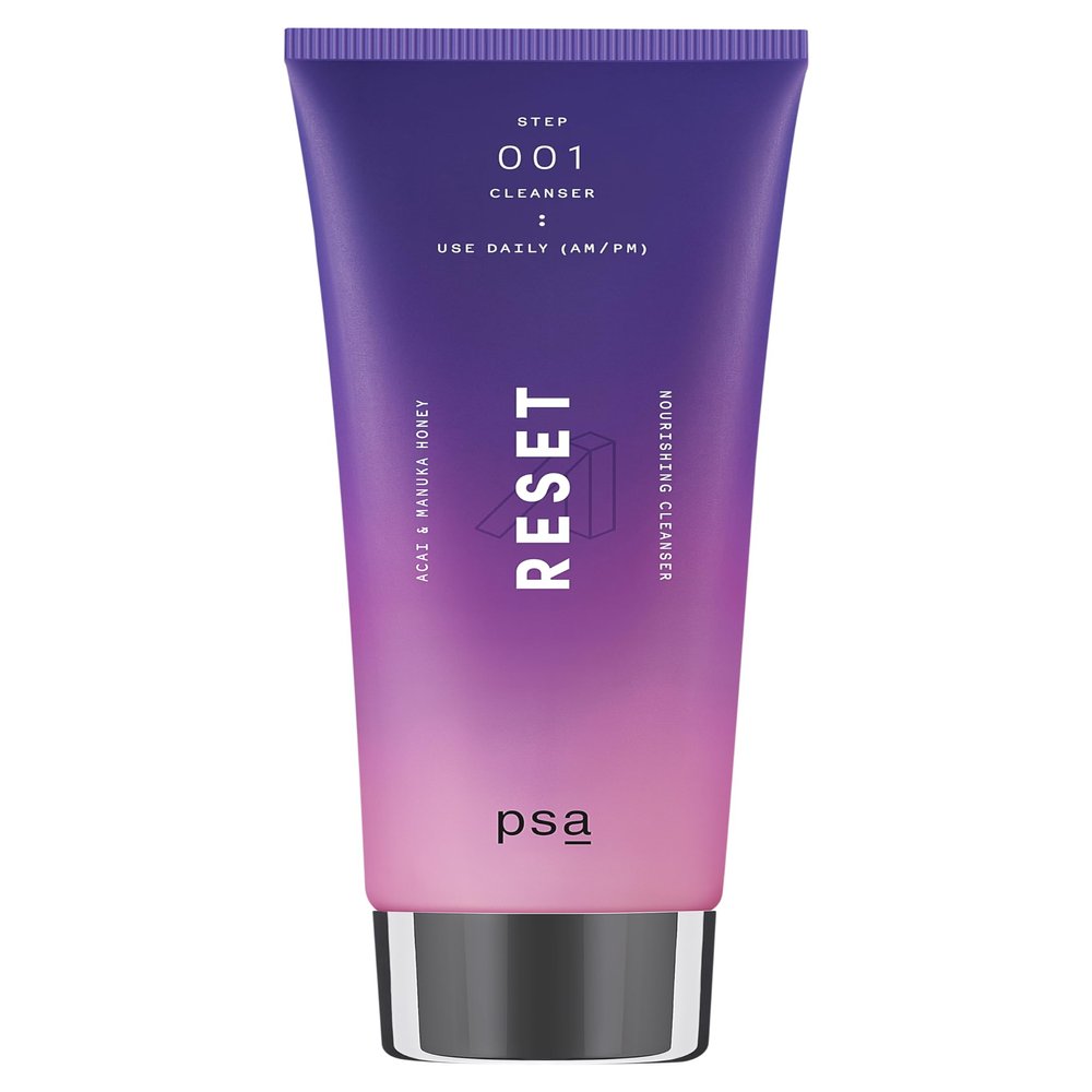PURPOSEFUL SKINCARE PSA - RESET Acai + Manuka Honey Nourishing Cleanser | Acai + Pomegranate Extract, Manuka Honey UMF 17, Yogurt, Grapeseed Oil | Suitable for All Skin Types (100 mL | 3.4 oz)