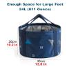 24L Large Foldable Feet Soaking Bath Tub Collapsible Bucket, Portable Travel Foot Soak Spa Basin for Camping Washing, Dark Blue view 2