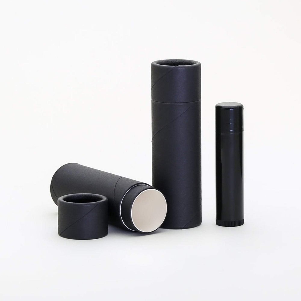 1 OZ Black Paperboard Lip Balm/Salve/Cosmetic/Lotion Tubes x 500