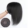100% Real Human Hair Topper with Bangs Silktop Topper Hair Piece Clip in Hair Toppers Straight Middle Part Top Hairpiece for Women with Hair Loss Thinning Hair,12" Natural Black view 3