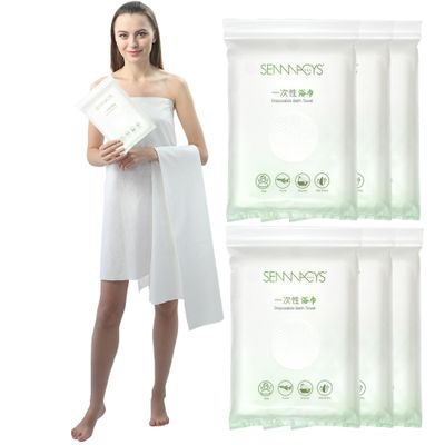 APPEARUS Disposable Bath Towels  6Pack 55" x 27.5" Extra Thick 100% Viscose, Hotel Spa Towels, Portable & Absorbent Travel Washcloths for Gym, Salon, Camping