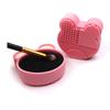 AnHua Lovely Bear Makeup Brush Cleaner Washing Brush Pad Cleaning Mat Cosmetic Brush Cleaner Universal Make up Tool Scrubber Box view 1