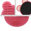 AnHua Lovely Bear Makeup Brush Cleaner Washing Brush Pad Cleaning Mat Cosmetic Brush Cleaner Universal Make up Tool Scrubber Box view 4