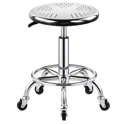 Shop stools with Wheels Heavy Duty 400lbs,Stainless Steel Structure Heavy Duty Rolling stools for Work Bench, Adjustable Swivel Stool Medical On 5 Wheels, lab Stool Round Cushion