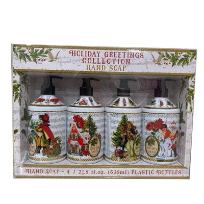 Home & Body Holiday Greetings Collection Hand Soap - 4 Bottles, 21.5 fl oz each