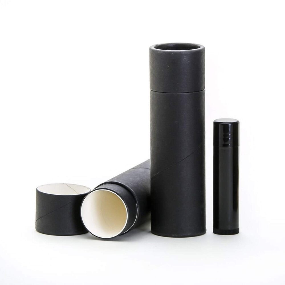 2 OZ Black Kraft Paperboard Lip Balm/Deodorant/Cosmetic/Lotion Tubes 300 Pack
