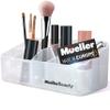 Mueller Beauty Makeup Organizer for Vanity Countertop, Cosmetic and Jewellery Storage Organizer, Stylish Divided Beauty Display Case, Bathroom or Dresser, White view 1