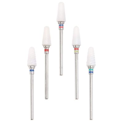 Beaupretty 5pcs Ceramic Nail Drill Bits for Electric Nail File High Wear Impact Resistance Lightweight Manicure Tools for Salon Art Random Colors Included