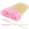 300 Pack Glitter Mascara Wands Disposable Eye Lash Brushes Spoolies Brush Makeup Applicator Eyelash Extension Tool Kit, Crystal Gold Handle Pink Brush Head view 1