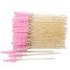300 Pack Glitter Mascara Wands Disposable Eye Lash Brushes Spoolies Brush Makeup Applicator Eyelash Extension Tool Kit, Crystal Gold Handle Pink Brush Head view 2
