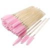 300 Pack Glitter Mascara Wands Disposable Eye Lash Brushes Spoolies Brush Makeup Applicator Eyelash Extension Tool Kit, Crystal Gold Handle Pink Brush Head view 3