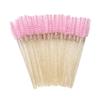 300 Pack Glitter Mascara Wands Disposable Eye Lash Brushes Spoolies Brush Makeup Applicator Eyelash Extension Tool Kit, Crystal Gold Handle Pink Brush Head view 4