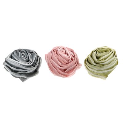 3pcs Bath Shower Sponge Loofahs Mesh Pouf Luffa Puff Scrubber Full Lather Cleanse Rose Flower Shape for Skin Exfoliating