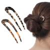 2 Pack Benefree French Style Cellulose Acetate Tortoise Shell U Shaped 4.7 inch Hair Pins Fork 2 Prong Updo Chignon Pin for Women Girls Hairstyle AccessoriesTortoiseshell and White Tortoiseshell) view 1