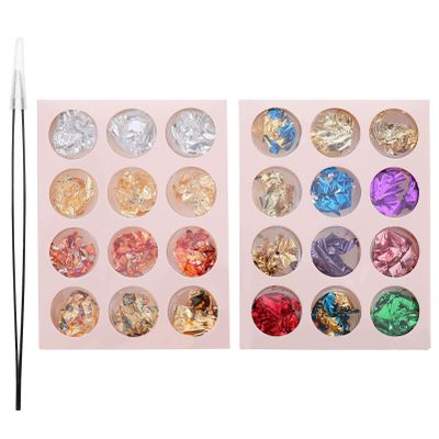 MILISTEN 3pcs DIY Nail Art Glitters for Girls Crafts Manicure Set Decorations Gold Silver Foil