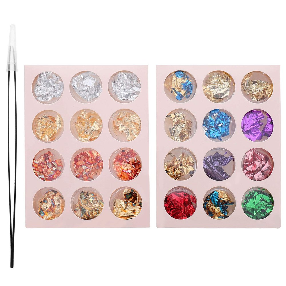 MILISTEN 3pcs DIY Nail Art Glitters for Girls Crafts Manicure Set Decorations Gold Silver Foil
