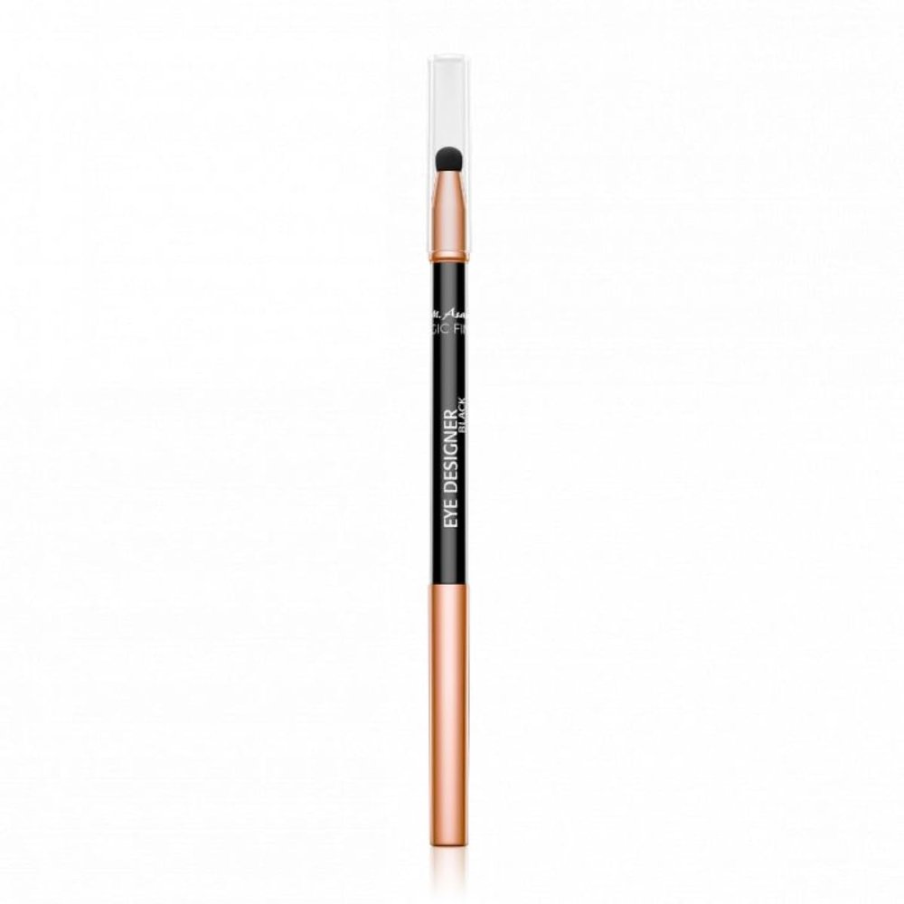 M. Asam MAGIC FINISH EYE DESIGNER Black - waterproof eyeliner for a long-lasting & color-intensive result with integrated sponge for easy blending, eye make-up, 0.01 Oz