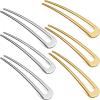 WILLBOND 6 Pcs French Hair Pins for Women French Twist Hairpins 4 Inch Metal Hair Forks U Shaped Long Chignon 2 Prong Sticks Hairpin for Lady Hairstyle Accessories(Gold, Silver) view 1