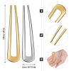 WILLBOND 6 Pcs French Hair Pins for Women French Twist Hairpins 4 Inch Metal Hair Forks U Shaped Long Chignon 2 Prong Sticks Hairpin for Lady Hairstyle Accessories(Gold, Silver) view 3