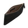 Maxwell Scott - Womens Luxury Designer Leather Flat Makeup Bag Purse - Handmade in Italy - The Zeta Black view 2