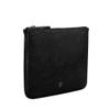 Maxwell Scott - Womens Luxury Designer Leather Flat Makeup Bag Purse - Handmade in Italy - The Zeta Black view 4