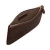 Maxwell Scott - Womens Luxury Designer Leather Flat Makeup Bag Purse - Handmade in Italy - The Zeta Dark Brown view 2