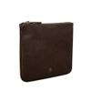 Maxwell Scott - Womens Luxury Designer Leather Flat Makeup Bag Purse - Handmade in Italy - The Zeta Dark Brown view 4