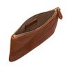 Maxwell Scott - Womens Luxury Designer Leather Flat Makeup Bag Purse - Handmade in Italy - The Zeta Chestnut Tan view 2