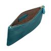 Maxwell Scott - Womens Luxury Designer Leather Flat Makeup Bag Purse - Handmade in Italy - The Zeta Petrol Blue view 2