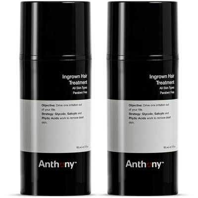 Anthony Ingrown Hair Treatment for Men (Pack of 2) Gel Solution to Calm Down Razor Burn Scar and Redness Eliminator, Bump Removal 3 Fl. Oz