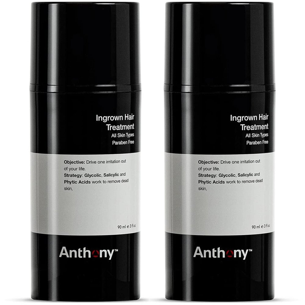 Anthony Ingrown Hair Treatment for Men (Pack of 2)  Gel Solution to Calm Down Razor Burn  Scar and Redness Eliminator, Bump Removal  3 Fl. Oz
