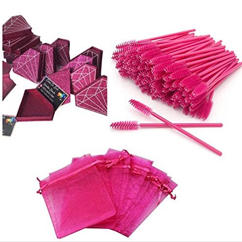 Color Coll. Vendor Shack"Combo Lash Kits" (Lashes Not included), 20 Pink Diamond Lash Cases, 40 Pink Lash wands, andoption of 20 Pink Mesh Bags Or 20 Pink Lash Applicators (Mesh Bags (Pink))