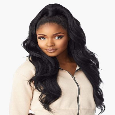 Sensationnel Instant Updown Halfwig Pony - Unit 11 4 Style in 1 Half Wig and Pony Wrap (1B OFFBLACK)