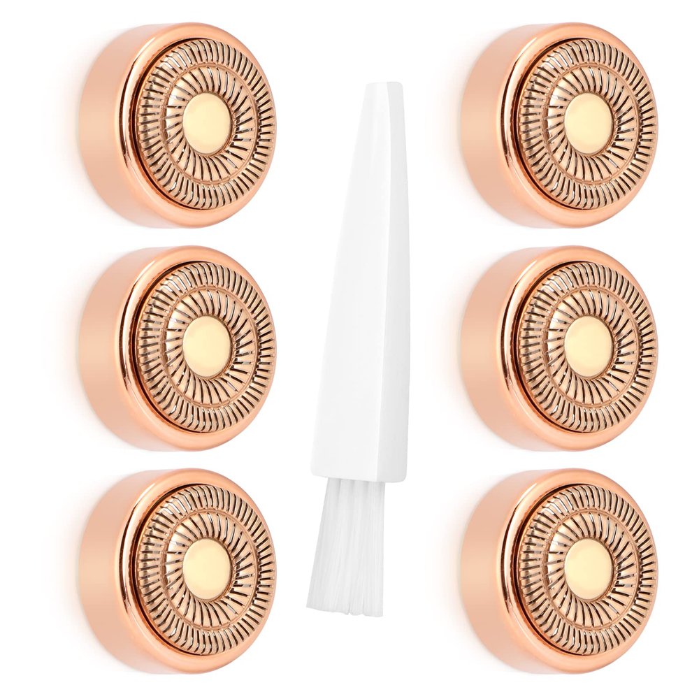 acial Hair Remover Replacement Heads Generation 2, Double Halo Replacement Heads for Finishing Touch Facial Hair Removal for Women, 18K Gold-Plated Replacement Heads for Facial Hair Remover (6 PCS)