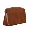 Maxwell Scott - Personalized Womens Luxury Leather Large Makeup Cosmetic Bag - The Chia Large - Chestnut Tan view 4