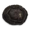 French Lace Front Mens Toupee Hairpiece Poly Skin PU Hair Replacement System Bleach Knot Wig (8 * 10, #1B10 Off Black+10% Gray 120%) view 2