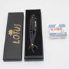 Lotus Black Stainless Steel Straight Edge Barber Razor Shavette + 100 counts Lord Platinum Single Edge Razor Blades view 1
